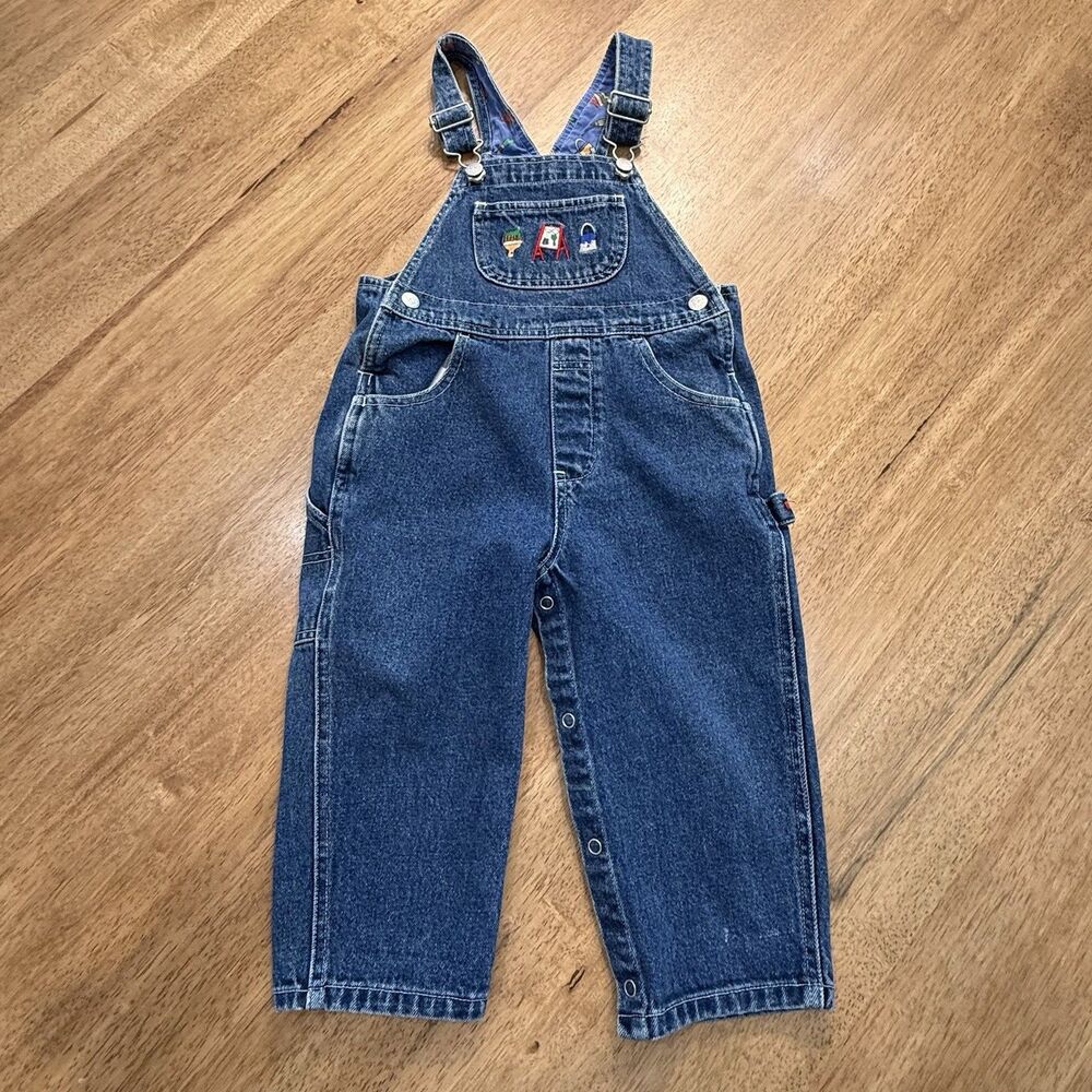 “Save The Children” x Newton Trading 90s Boho Embroidered Denim Overalls 3T